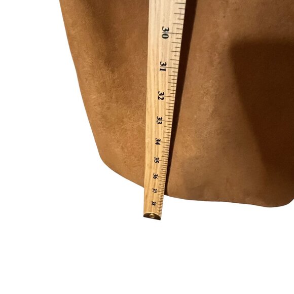 Vintage Oleg Cassini Faux Suede Coat With Faux Fur Trim & Hood size tag missing - Picture 7 of 8